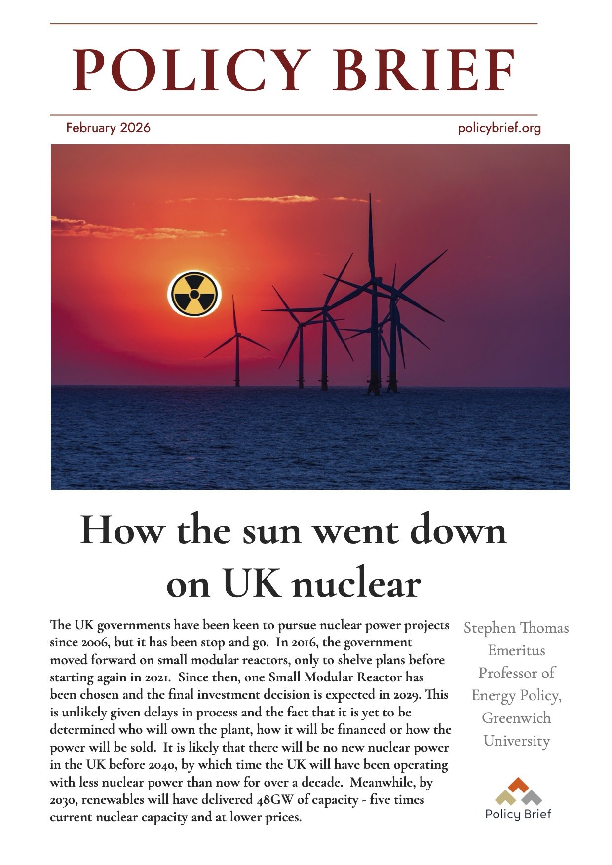 COVER How the sun went down on UK nuclear