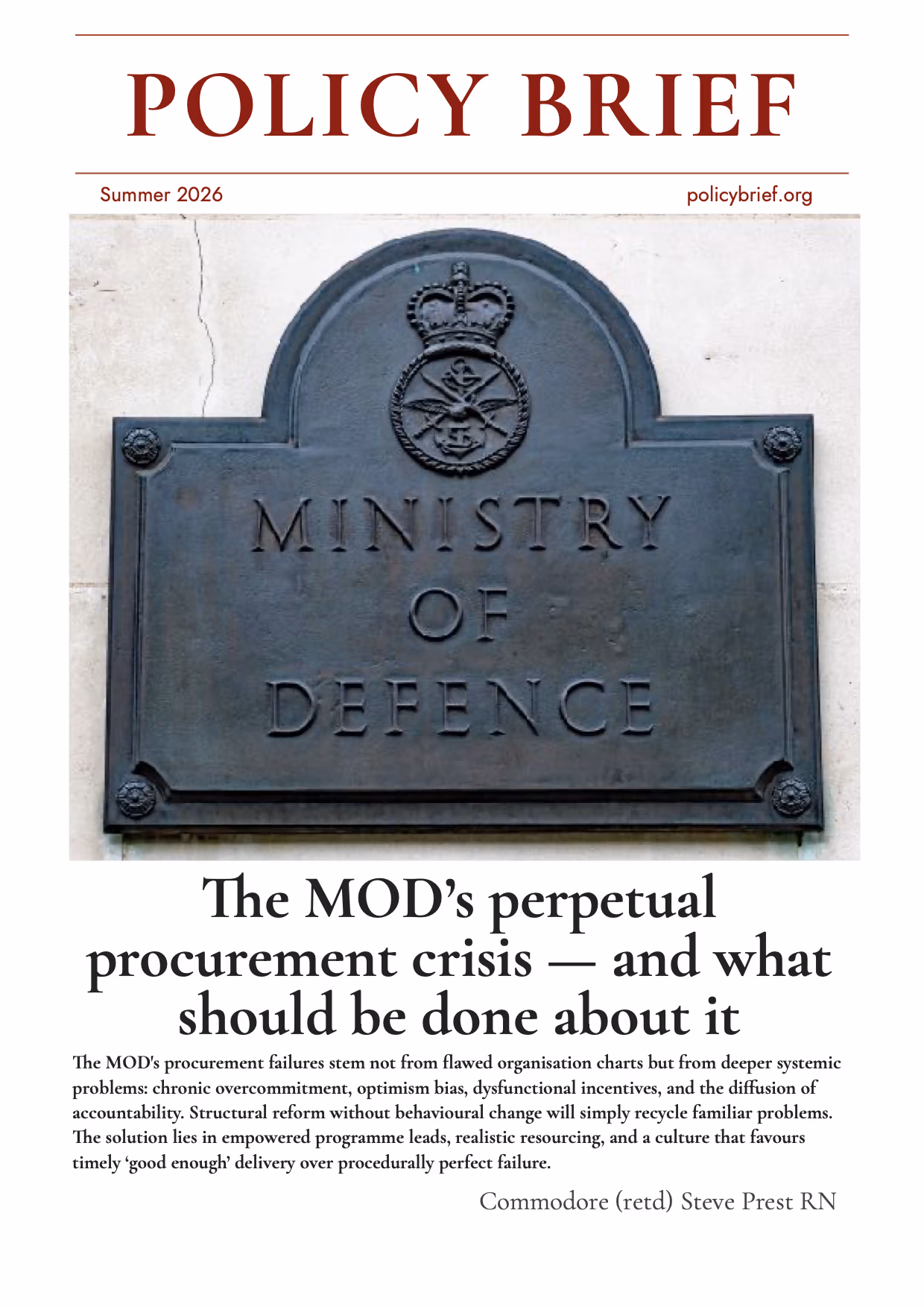 The MOD's perpetual procurement crisis - COVER IMAGE